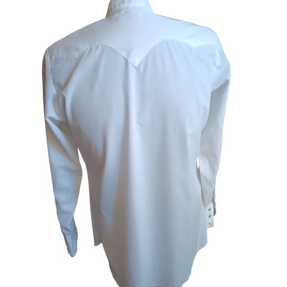 Vintage Medium Western Shirt Tem Tex Western White Ice Cream White 1980's USA - Picture 4 of 6